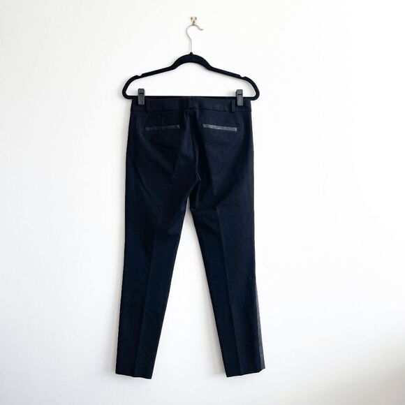 Banana Republic Womens Sloan Tuxedo Pants Trouser Tapered Black Lined Leather Si - Picture 3 of 12